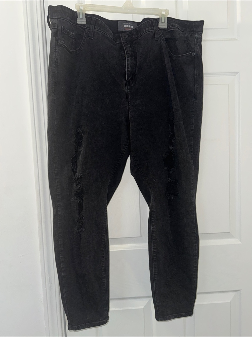 torrid Black Distressed Boyfriend Jeans